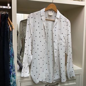 Sézane Florence shirt- white with black polka dots